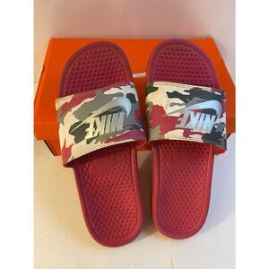 Nike Camo pink gray womens size 10 sandals soccer slides